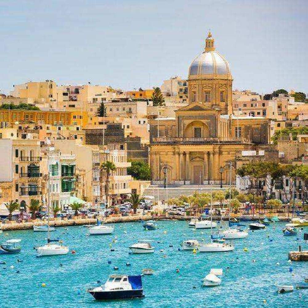 NPRZM Valletta Scenery in Malta DIY 5D Diamond Painting by Number Unique Kits Home Wall Decor Crystal Rhinestone Wall Decor 30x40CM