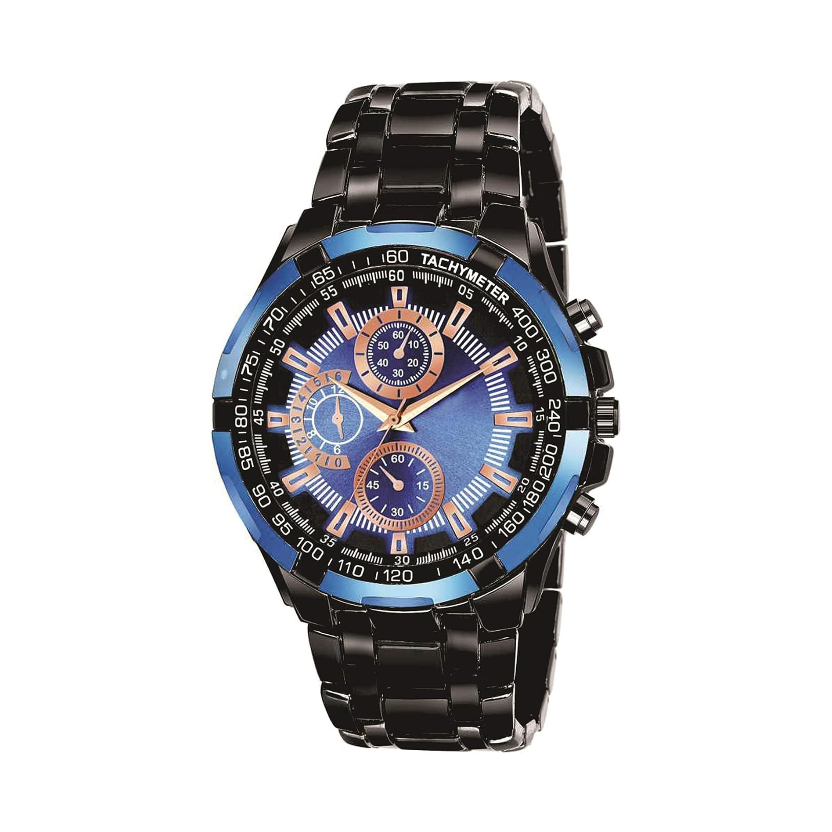 AXTON Chronograph Looking Blue Dial with Black Stainless Steel Strap Analog Watch for Men (B0CHB1MCKK) Amazon Price History, Amazon Price Tracker