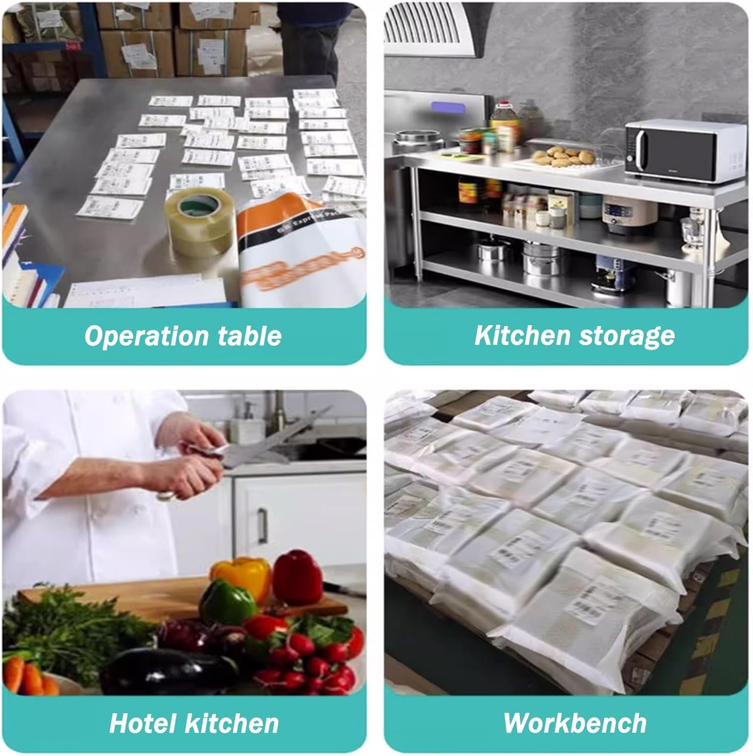 Stainless Steel Work Table, Stainless Steel Prep Table, Metal Commercial Heavy Duty Table, Food Prep Worktable with Adjustable Shelf and Foot for Restaurant, Home and Hotel(L150xW50cm/59x19.