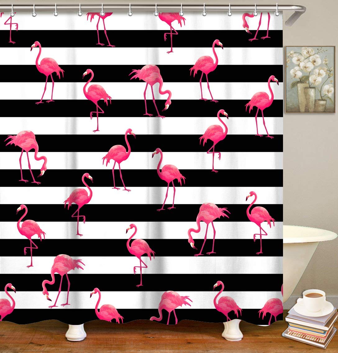 Pink Flamingo Shower Curtains Curtains & Drapes