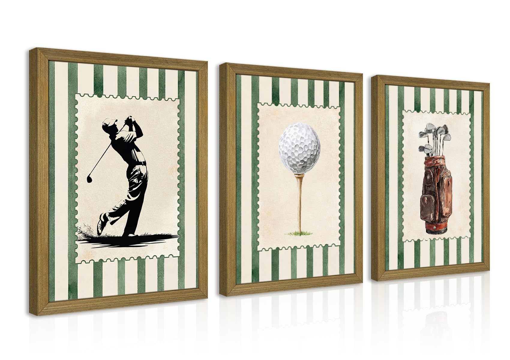wanyun Vintage Golf Canvas Set of 3