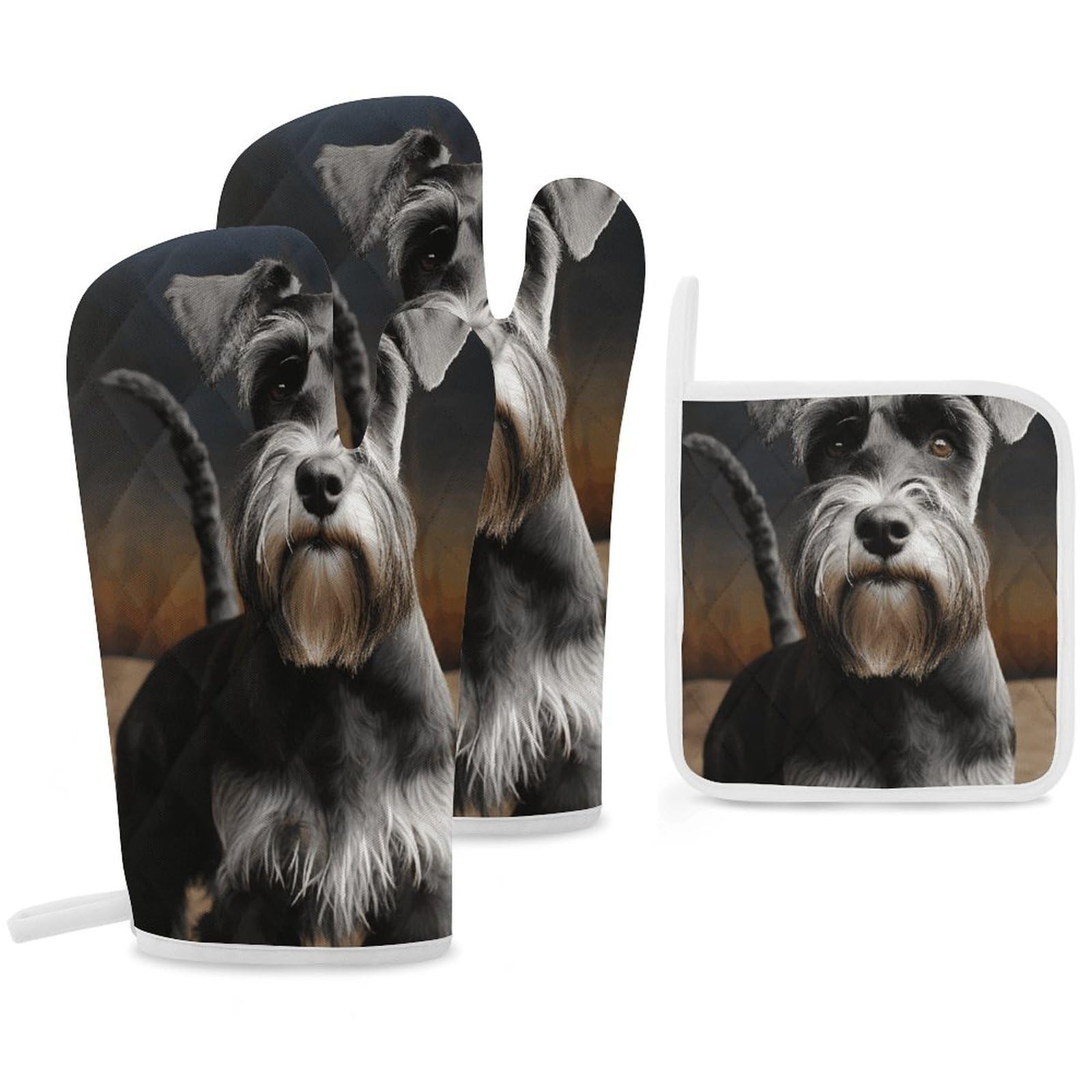 Gants de cuisine et maniques chien schnauzer isolants