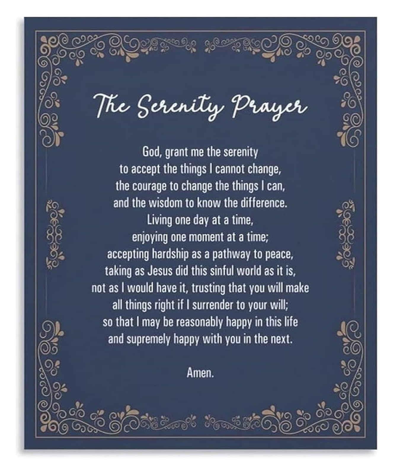 FNYUVNFAF Inspirational Christian Wall-Art Serenity Prayer Print for Home Office and Church Decor Gift Idea Unframed,08x12inch(20x30cm)
