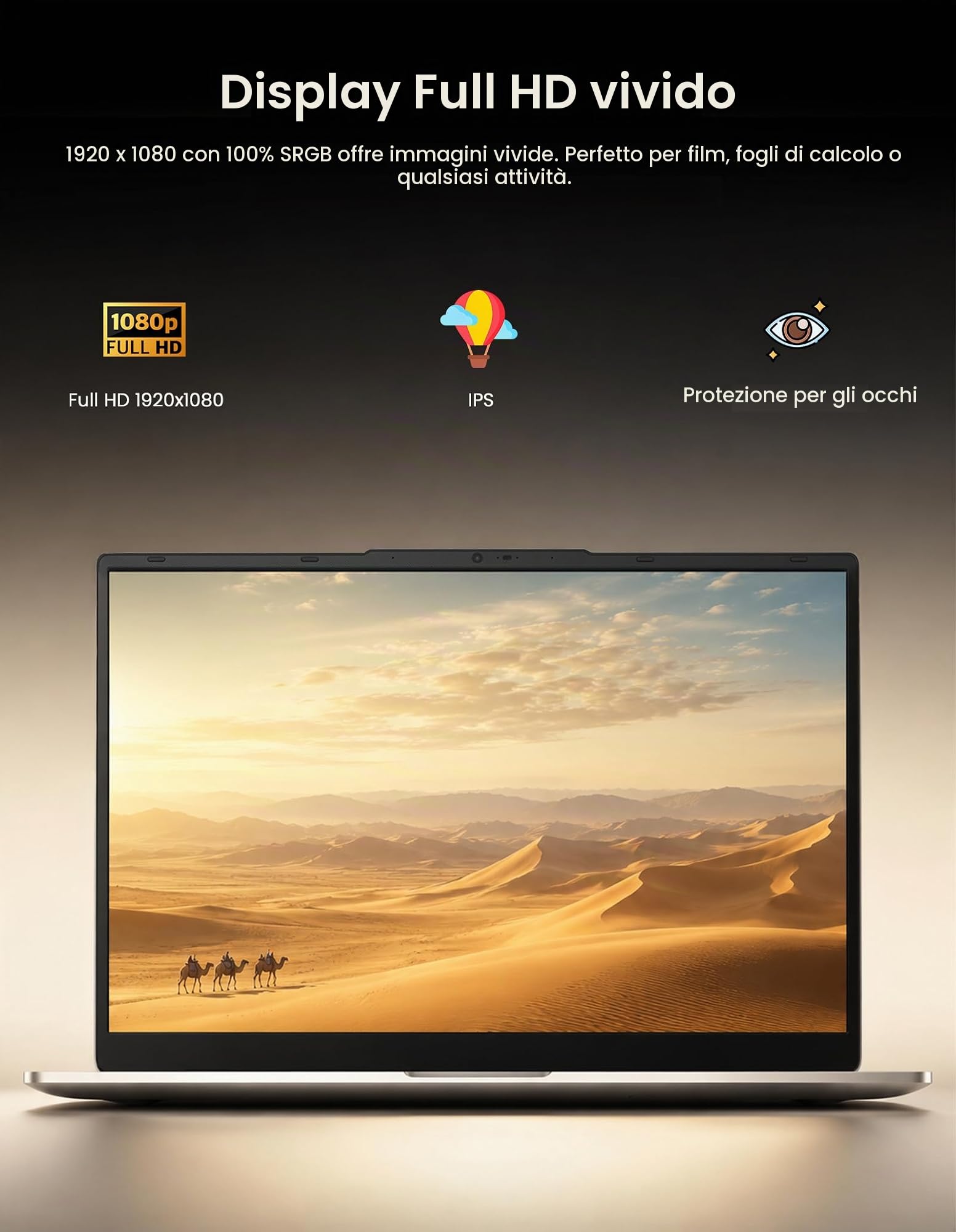 2026 PC Portatile 15.6", Laptop AMD Ryzen 3 3250C (Up to 3.5GHz), 16GB Dual-Channel DDR4 512GB SSD Computer Portatile, Type-C completo, Notebook con Win 11, Impronta, Tastiera retroilluminata, Wi-Fi 6