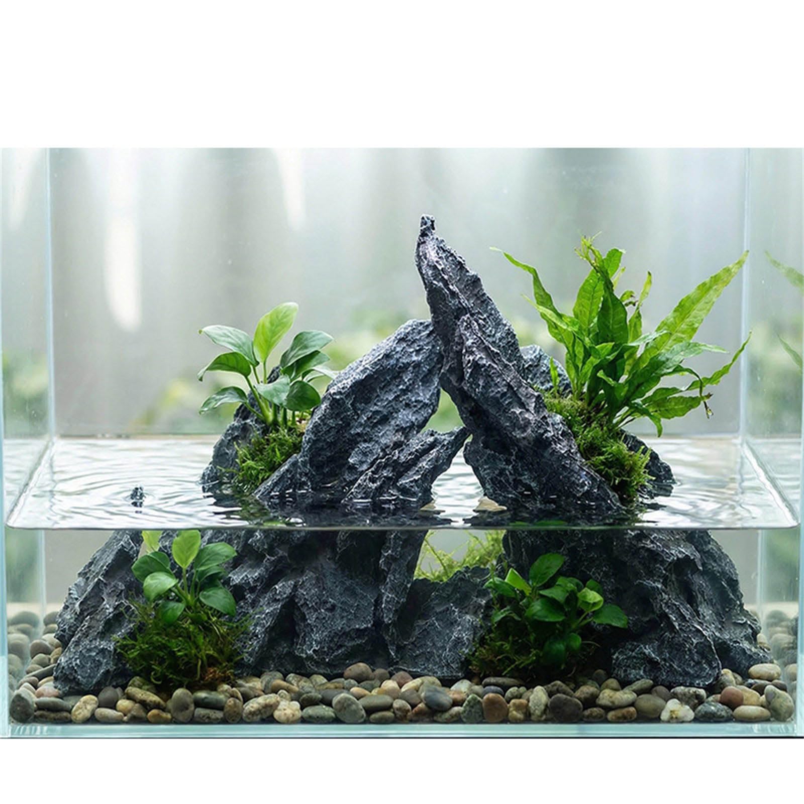 Serbatoi Decorazione Acquari Roccia Dipinto a Mano Acquari Ornamento Bellissime Scene subacquee in Case Uffici Decorazione Pesci Roccia