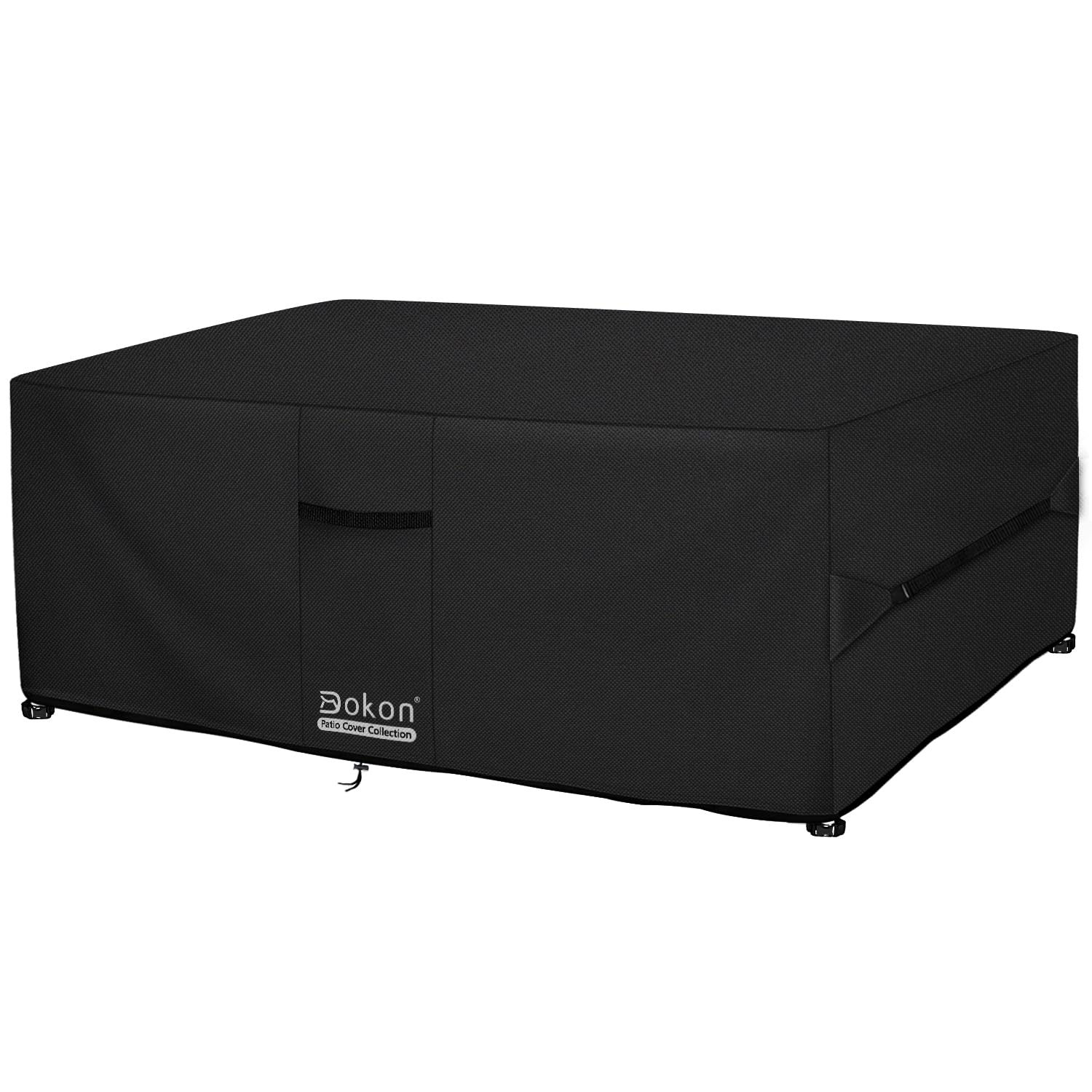 Dokon Garden Furniture Covers Waterproof 210x110x74cm Heavy Duty 420D Oxford Fabric Windproof Anti-UV Outdoor Table Cover with Air Vents, Patio Rattan Sofa Table and Chairs Cover, Rectangular