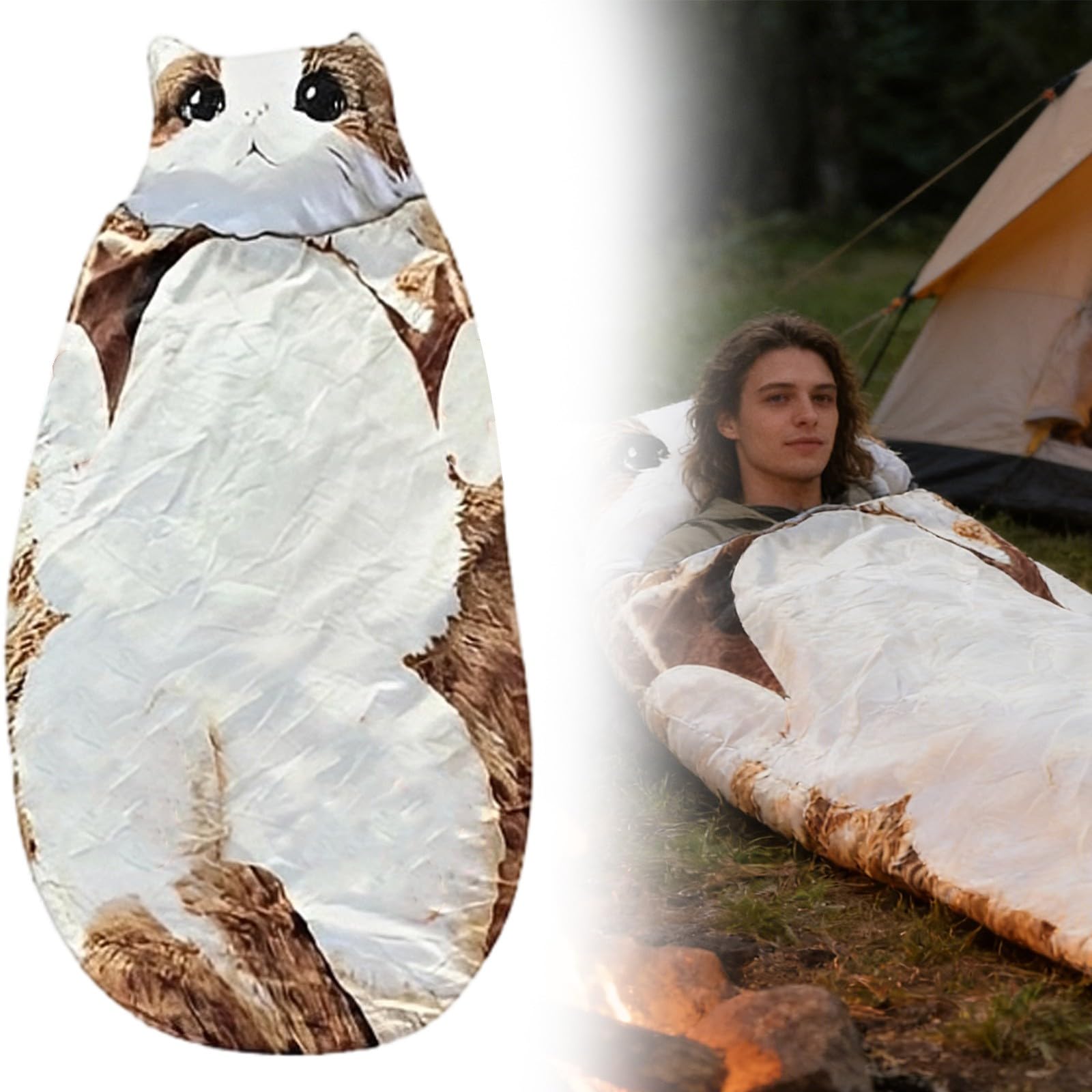 Hugging Caterpillar Sleeping Bag, Plush Cocoon Full-Body Lounger with Pull Cord, Cozy Nap Pod Reading Nest, Soft Convertible Animal Sleeping Bags for Adults Indoor Travel Use — view 8