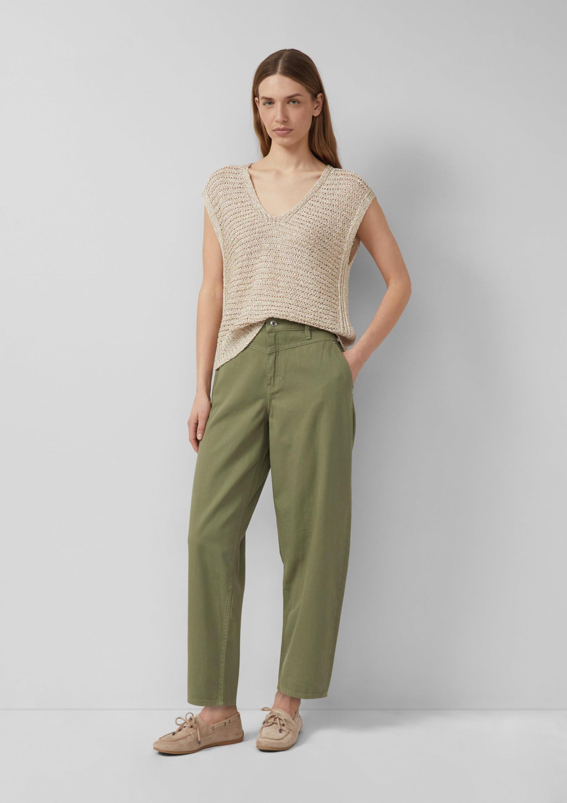 s.Oliver Damen Ankle Jeans, Relaxed Fit Ankle-Jeans/Relaxed Fit/High Rise/Barrel Leg