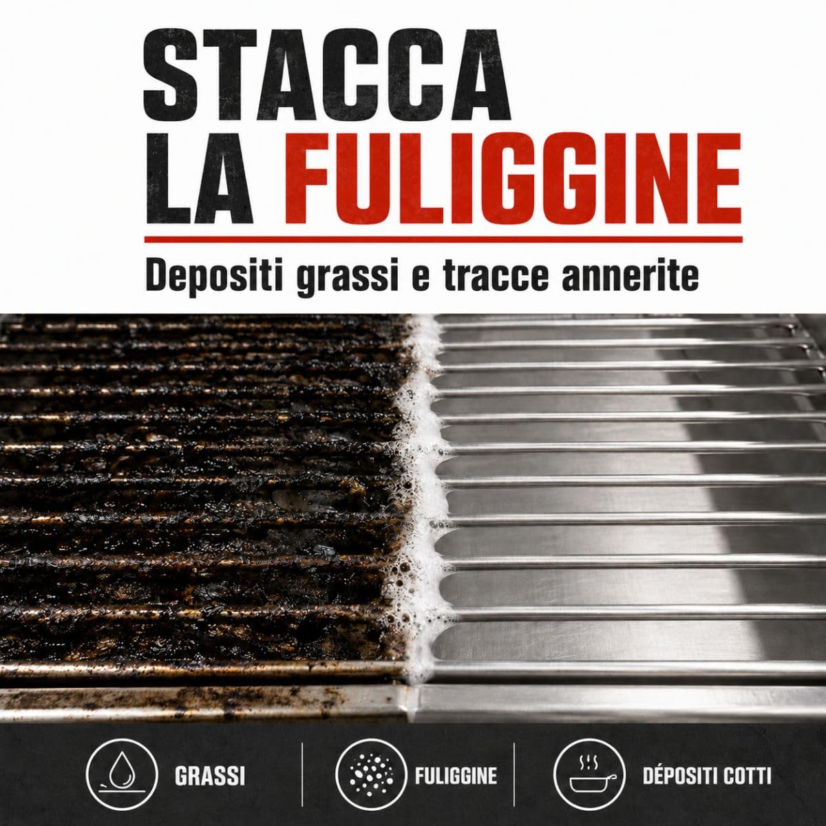 Sgrassatore Cucina, Cappa, Barbecue, Griglie e Piani Cottura 5 L | Sgrassa Grassi e Fuliggine Ostinati, Cappe, Barbecue, Griglie, Piani Cottura, Superfici Lavabili - Arcane Industries