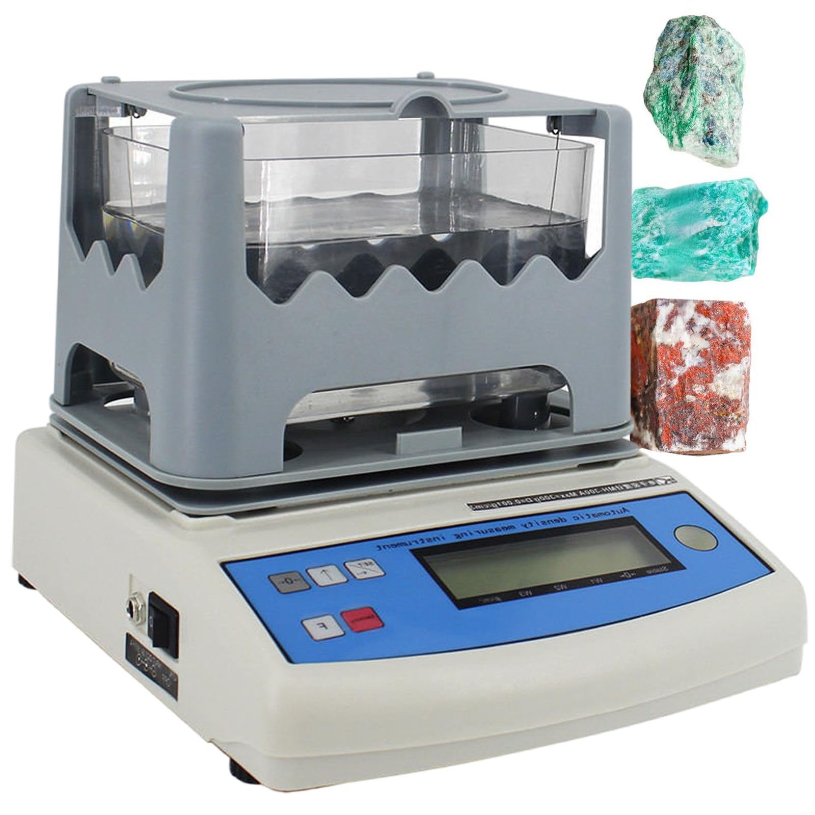 Medidor de densidad digital de 600 g para rocas con cesta de acero inoxidable
