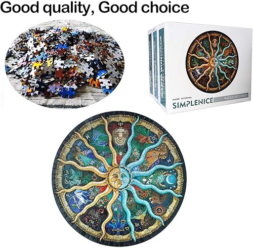 Miniatura 5 de Rompecabezas redondo de 1000 piezas de desafío de color rompecabezas de color floreciente rompecabezas de patrón mágico para adultos juego de