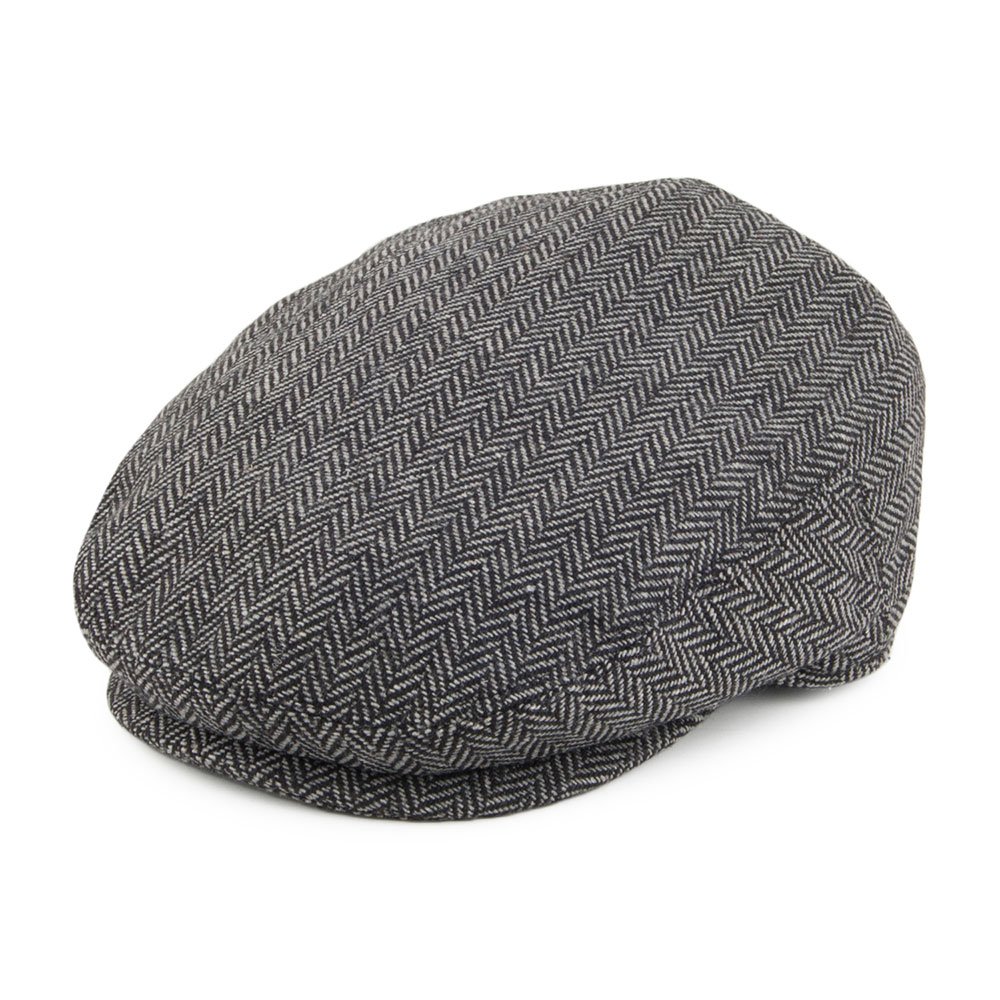 Jaxon & James Kids Herringbone Flat Cap - Grey - Kids Small/Medium