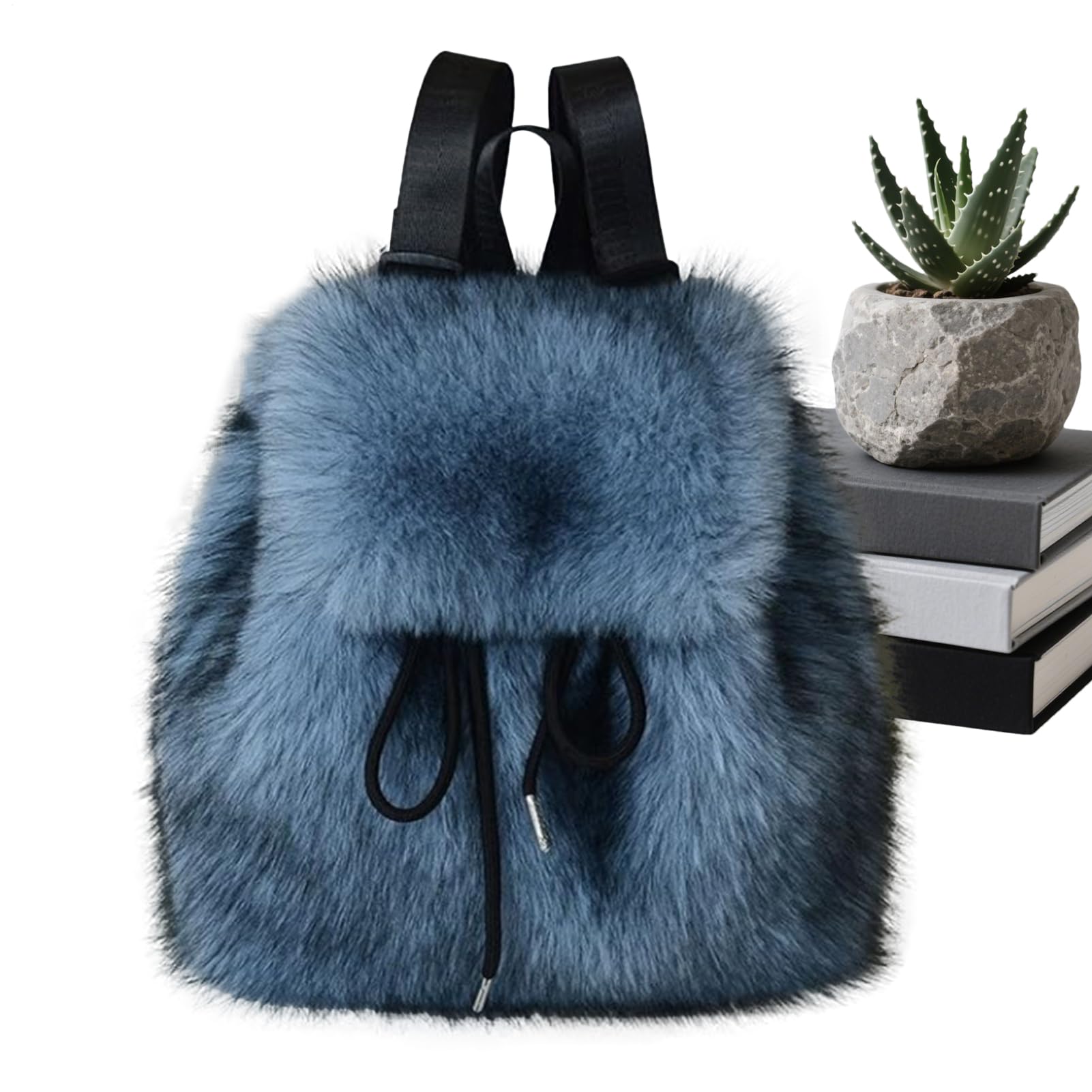 Mochila de pelo falso cómoda con correa ajustable para evitar fatiga 8