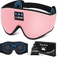 Vista 14 de LC-dolida - Auriculares para dormir, Máscara de ojos 3D con Bluetooth, música inalámbrica, máscara para dormir con auriculares Bluetooth, altavoces