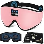 LC-dolida Sleep Headphones, Sleep Mask Bluetooth Wireless Music Eye Mask, Sleeping Headphones for Side Sleepers Sleep Mask with Bluetooth Headphones Ultra-Thin Stereo Speakers Perfect for Sleeping