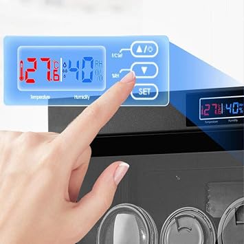 INTBUYING Camera Dry Cabinet 50L Electronic Dry Cabinet for Camera Lens Storage with Lock 4 Layers Intelligent Temperature Humidity LED Screen Noiseless