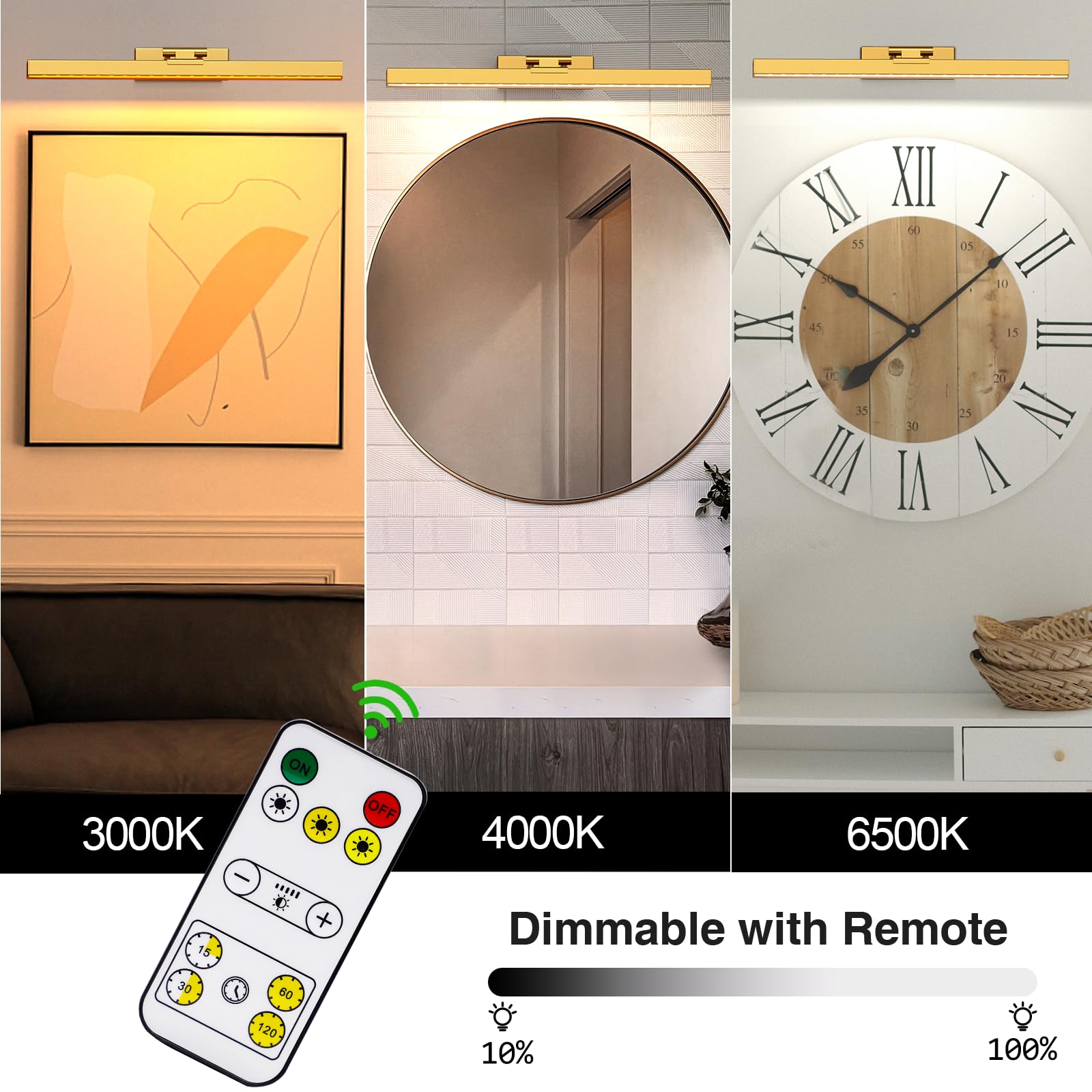 LABOREDUCER Illuminazione per immagini senza fili con telecomando, illuminazione per freccette, 40 cm, batteria ricaricabile da 4000 mAh, senza collegamento di alimentazione, lampada da parete per
