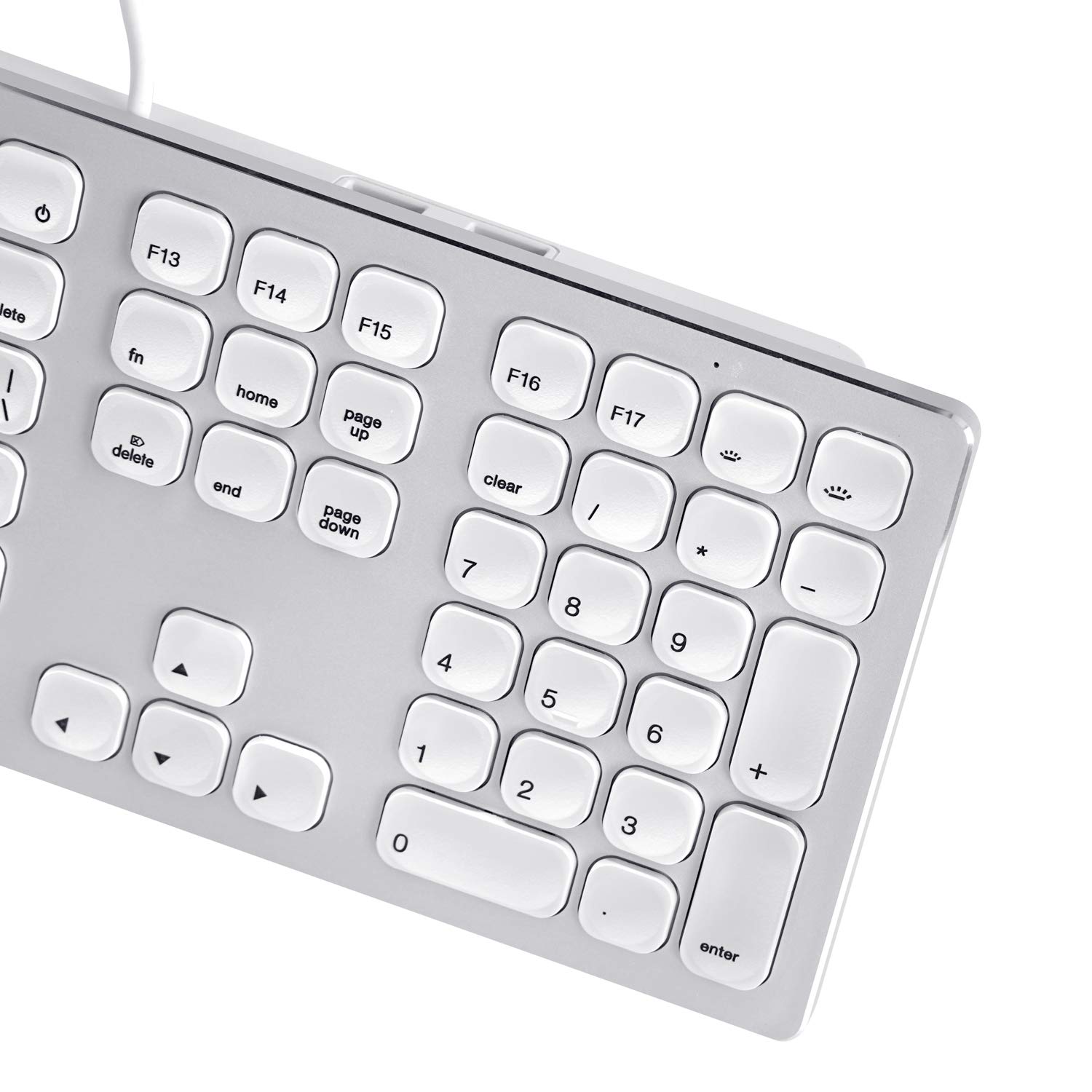 Perixx PERIBOARD-325 Draad Backlit Aluminium Scissor Keyboard voor Mac, Compatibel met Apple OS X, iMac, MacBook Pro, MacBook Air, 2 ingebouwde USB-hubs, Amerikaanse Engelse lay-out