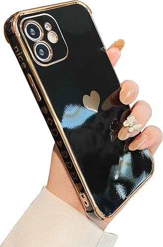 DEFBSC Funda de protección completa para lente de cámara y borde galvanizado, esquinas reforzadas a prueba de golpes, funda de TPU suave para iPhone