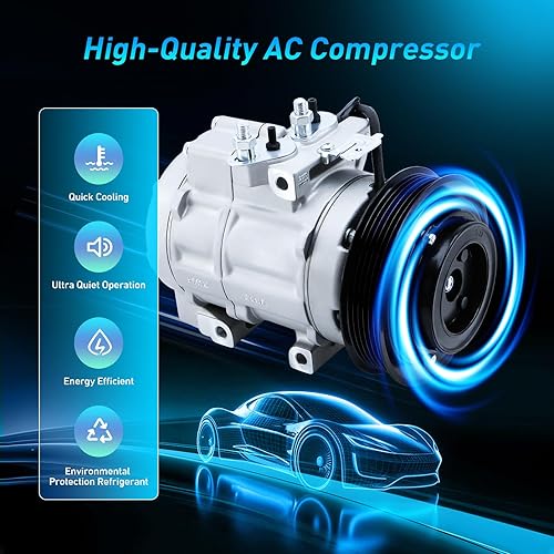 Miniatura 5 de Compresor de CA compatible con Ford Expedition F-150 2007-2014, Ford F-250 350 450 Super Duty, Lincoln Navigator Mark LT Compresor de aire