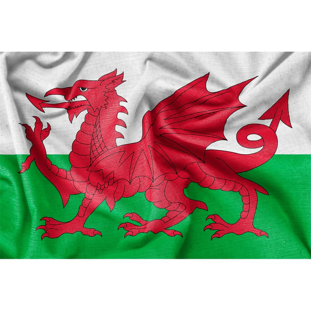 Ultra Heavy Wales Large Welsh Dragon Cymru National Flag Polyester St David's Day Party Decorations For Football Rugby Sports Events Supporter
