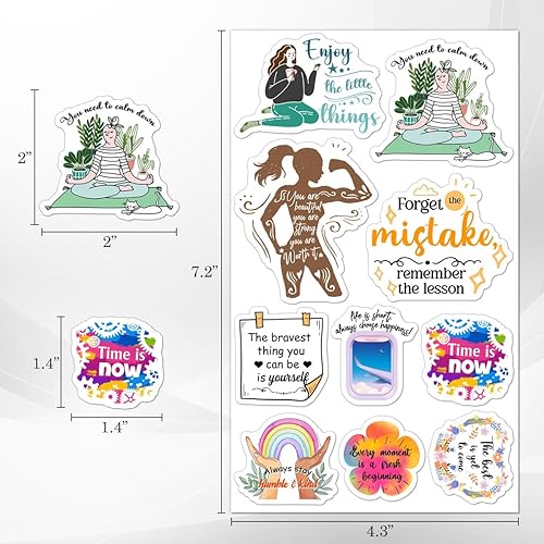 Miniatura 4 de Paquete de 50 calcomanías motivacionales para botellas de agua, impermeables, laptop, equipaje, casco, trabajo, adolescentes, adultos, niñas, niños