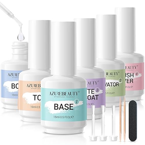 Miniatura 9 de AZUREBEAUTY Kit de 30 piezas de polvo de inmersión para uñas con palitos de uñas, 8 colores de otoño e invierno nude marrón brillantina, juego