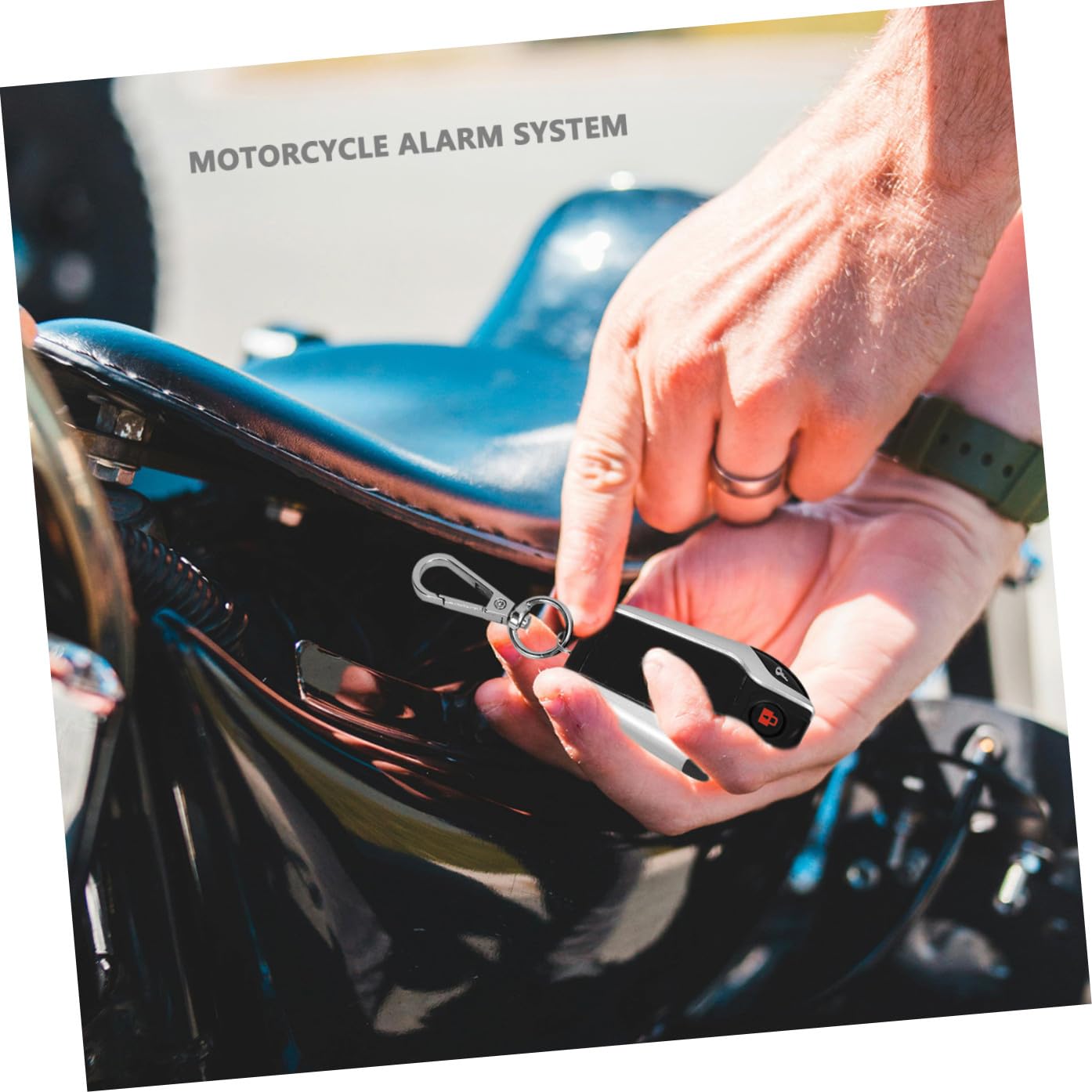 Kit Allarme Moto con Funzione Avviamento Remoto e Blocco Automatico, Dispositivo di Sicurezza in Plastica con Telecomando, per Moto