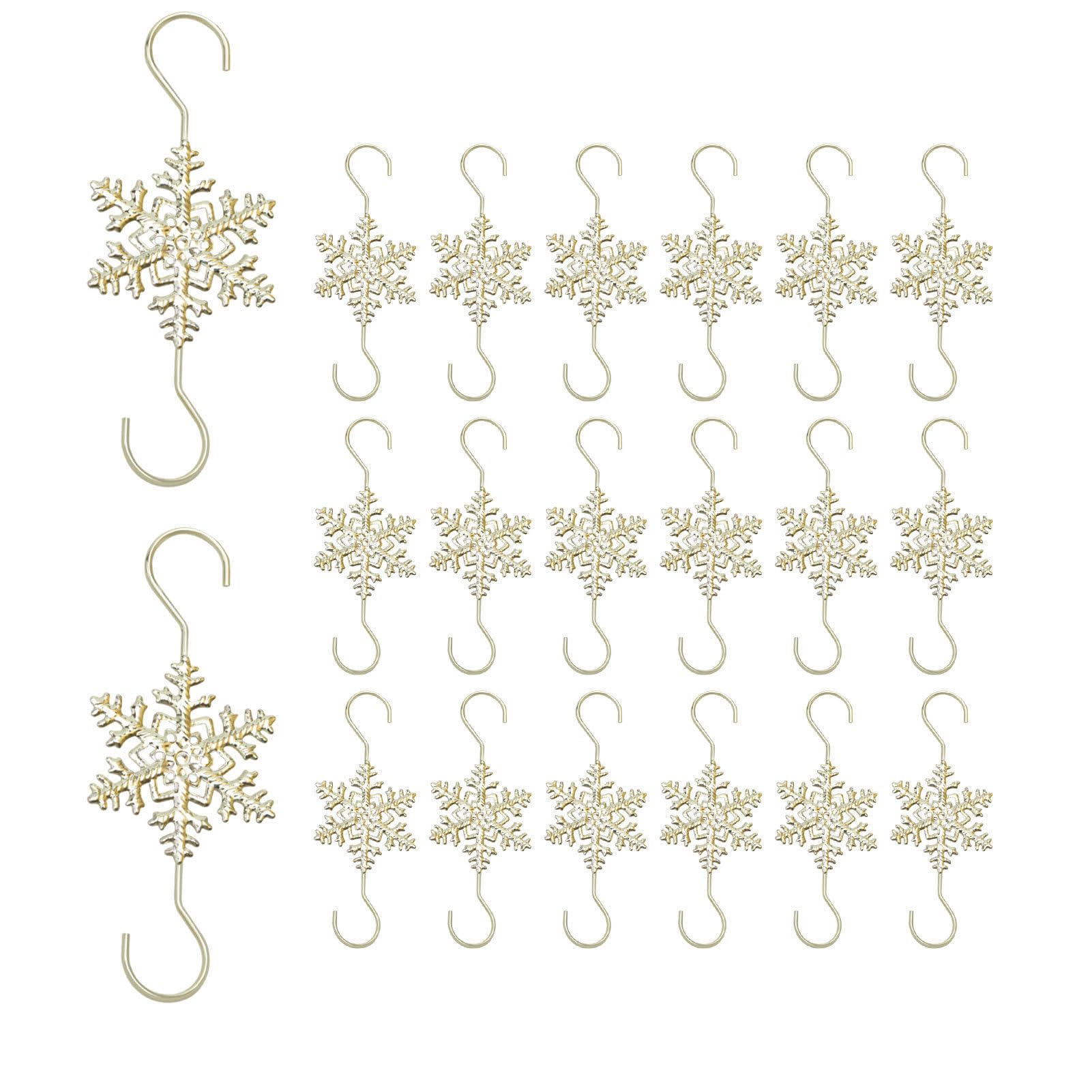 Fukamou Ornament Hangers - 10 S Shape Hooks, Decorative Rustproof Metal Hooks for Tree Decoration