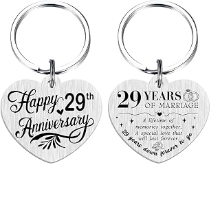 Happy Wedding Anniversary Keychain - Double Sided Engraved Heart Gifts