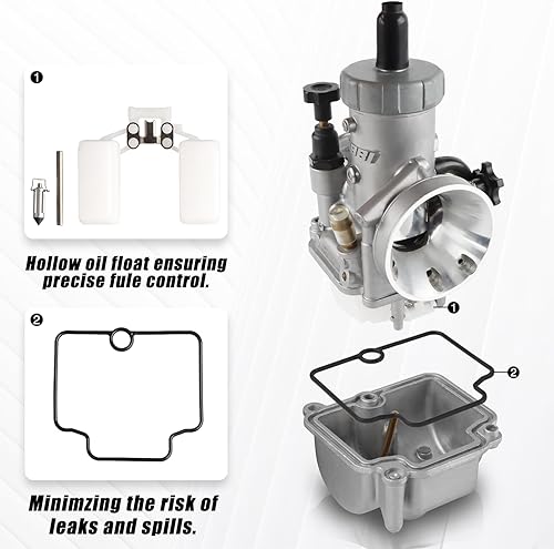Miniatura 5 de NIBBI Carburador PE17mm para motor de motocicleta con brida de 80cc-100cc con jets de carburador para moto de cross, mini moto, Apollo moto de