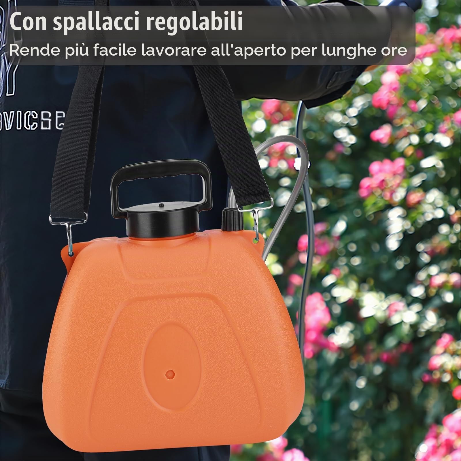 Pompa Irroratrice a Batteria da 8L Spruzzatore Elettrico 3 ugelli per nebbia, Spruzzatore Portatile USB ricaricabile per piante da giardino, spruzzatore da giardino con tracolla regolabile