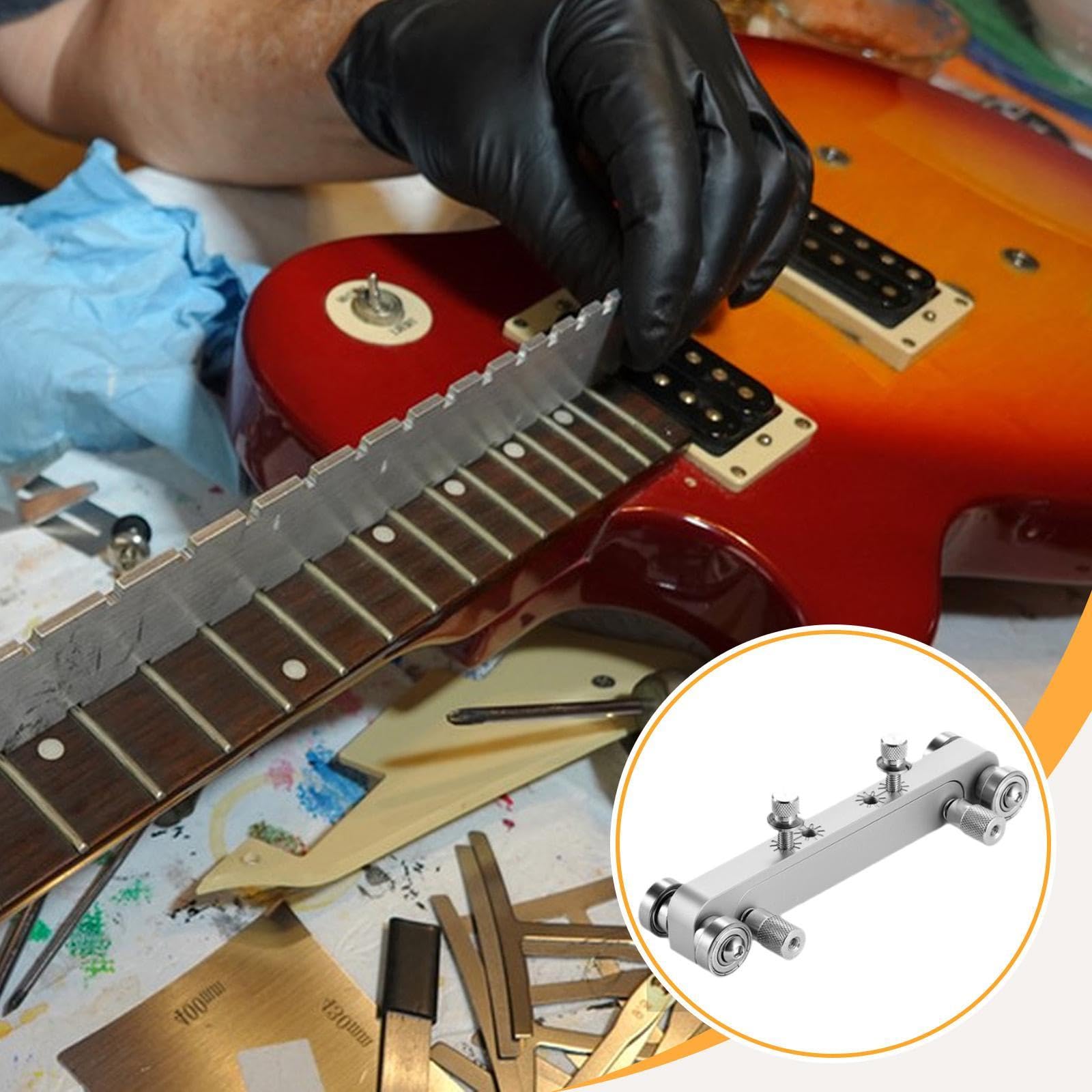 Lijadora de Cejuelas Y Selletas de Puente de Guitarra, Herramienta de Luthier, Dispositivo Profesional para Rectificar Puentes Y Accesorios para Instr, Plata