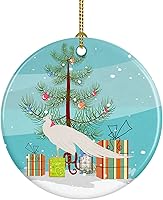 Vista 73 de Caroline's Treasures Bactrian Camel Adorno de cerámica de Navidad, decoración colgante de árbol de Navidad verde azulado para el hogar, vacaciones