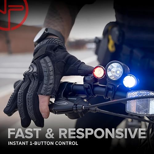 Miniatura 2 de NP NIGHT PROVISION PS1200 - Luz de cabeza de bicicleta de patrulla policial - LED estroboscópico rojoazul - recargable 18 horas máximo - resistente