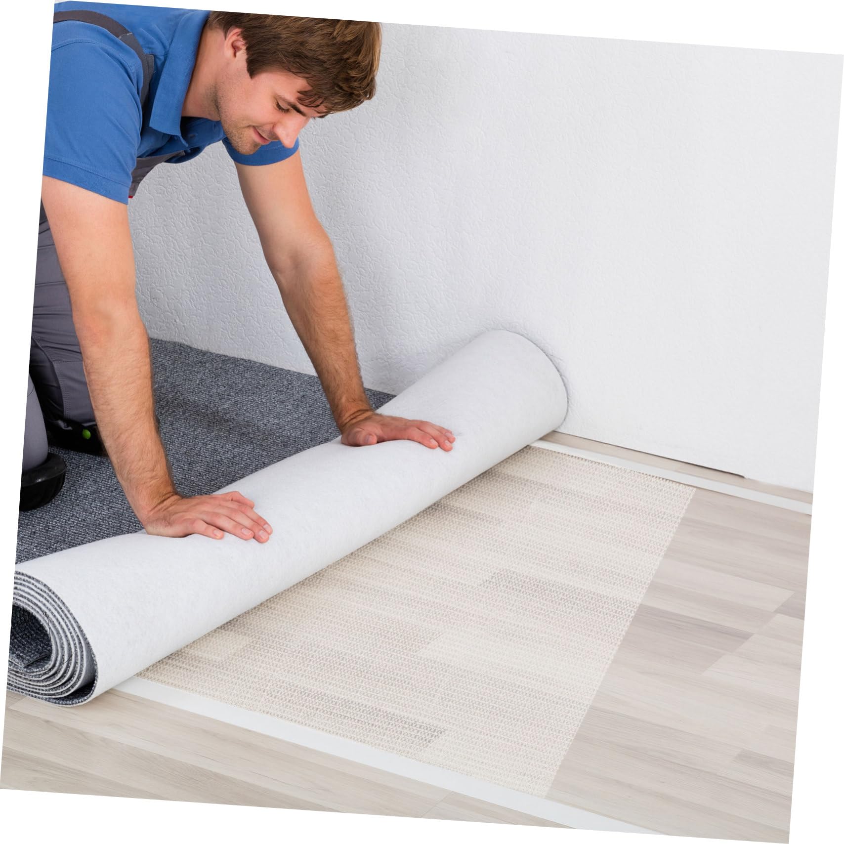 Tapis Antidérapant PVC Rigide Protection pour Sols Durs Protège Tapis Glissement et Bords Relevés