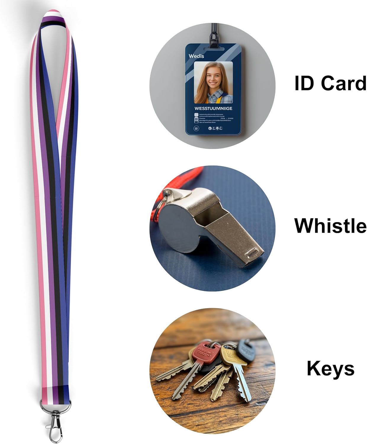 Pack of 2 LGBTQIA+ Accessories, Infinity Love Bracelet and Matching Rainbow Lanyard, Pride Month Gift Set, Things Stuffs for LGBTQIA Community (Genderfluid) - Image 5