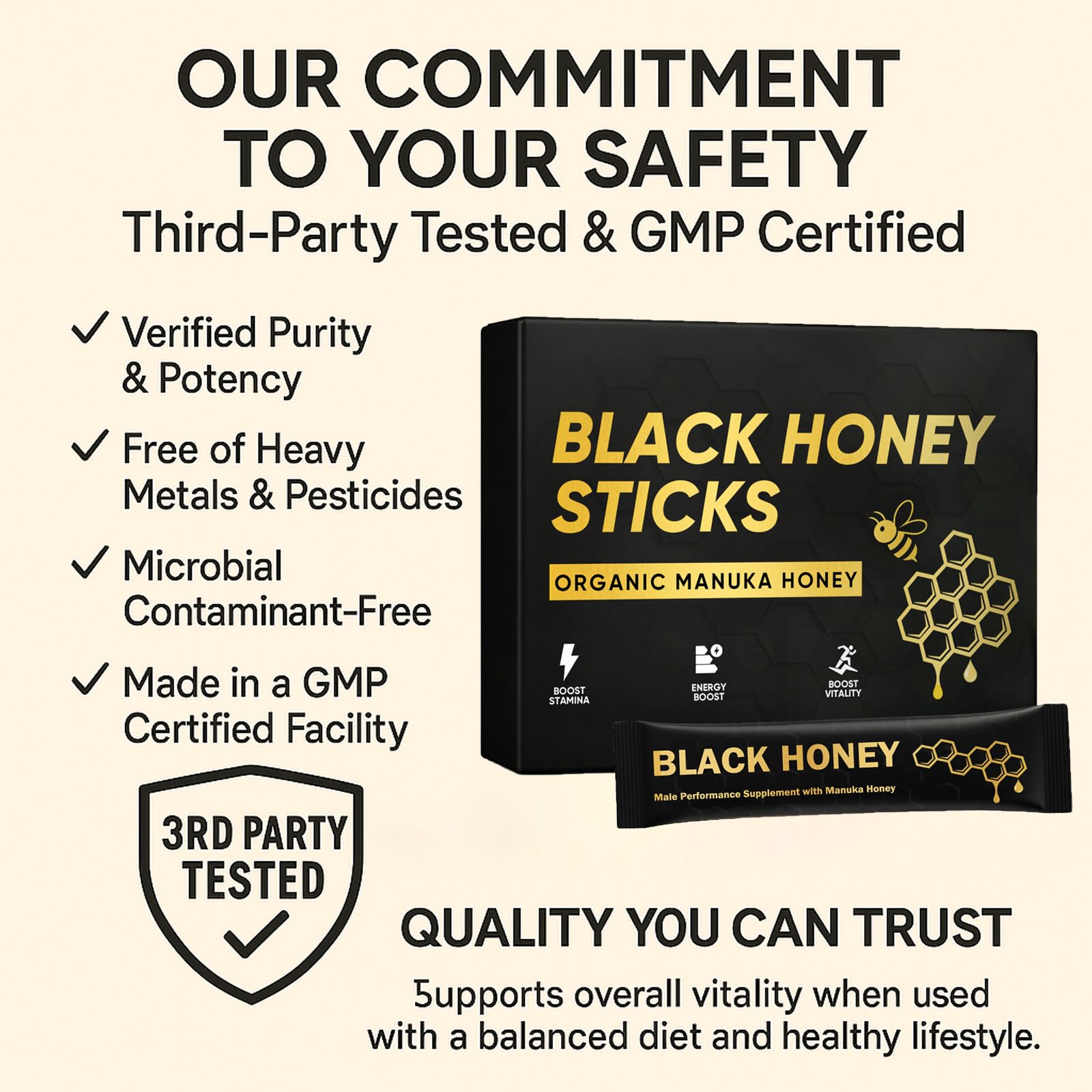 Amazon.com : Black Honey Sticks Natural Energy & Vitality Packs