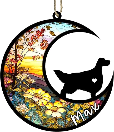 Miniatura 59 de Memorial personalizado para perro, adorno de Navidad de perro pastor alemán con nombre, razas personalizadas, atrapasador de luz para pérdida