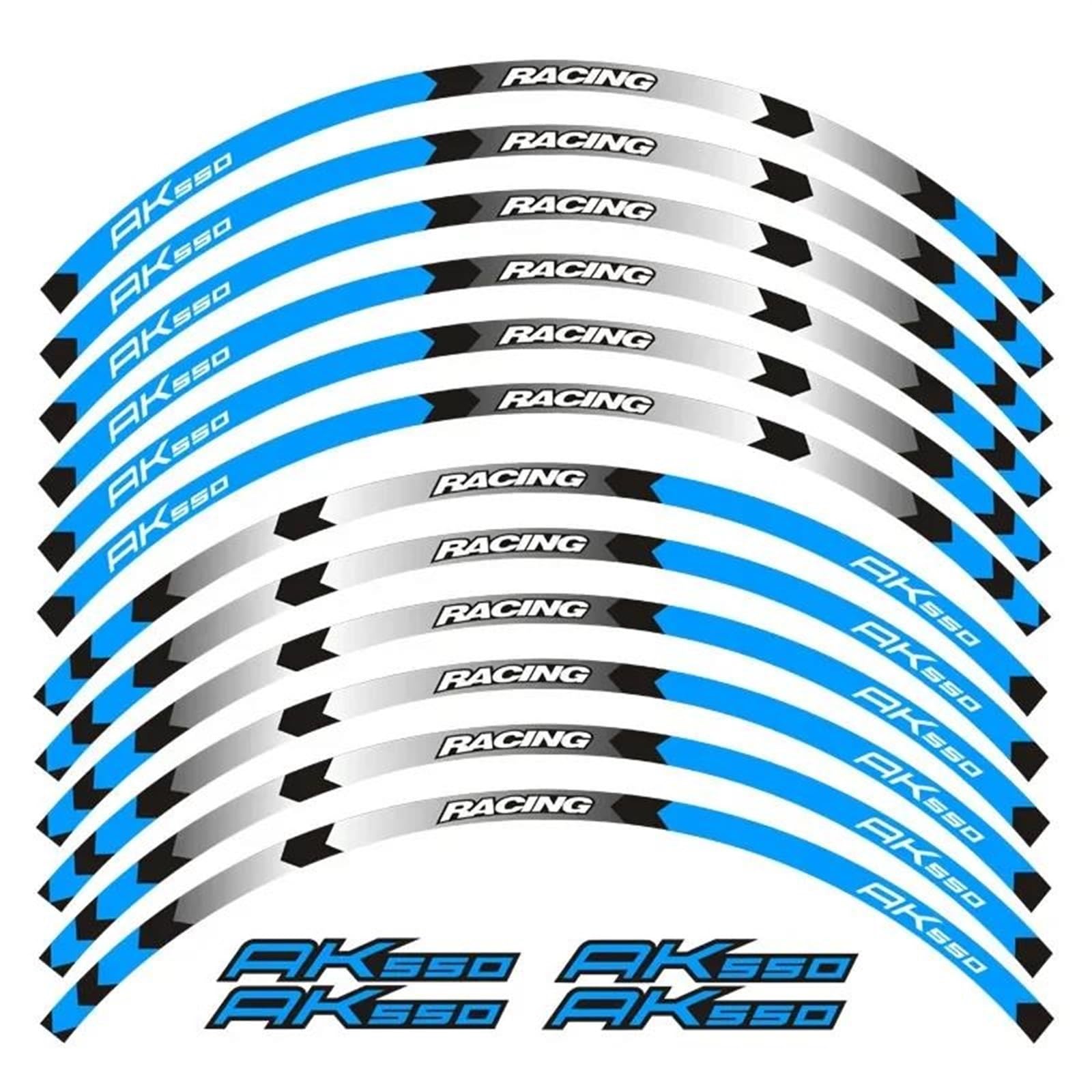 Motorcycle Accessories Wheel Stickers Reflective Rim Motorbike Waterproof Decals for KYMCO AK550 AK 550(Style 7)