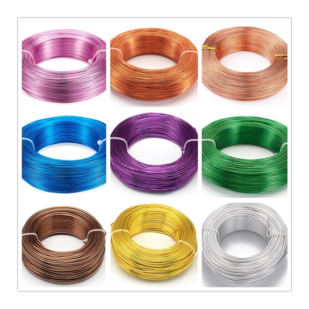 Aluminiumdraht, 500 g, 0,8/1/1,5/2/3/3,5/4/5/6 mm, Aluminiumdraht, Schmuckzubehör für Schmuckherstellung, Basteln, Violett, Rot, 0,8 mm, ca. 300 m