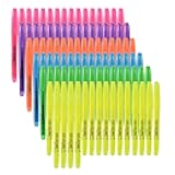 coruscant Highlighter - 100 pack color highlighter, color transparent visible fluorescent pen shell, wide chisel point mark, fluorescent pen, school, office