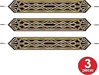 Vista 3 de Beistle 59907 - Camino de mesa de 3 piezas impreso Great 20, negro/dorado, 11 pulgadas x 6 pies