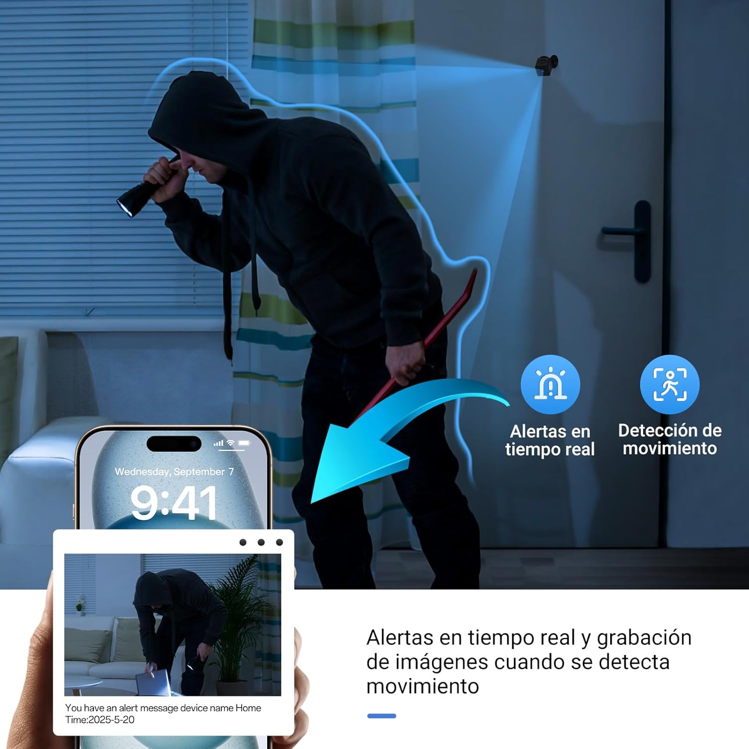Linterngo X1 Mini WiFi Camera detecting motion with real-time alerts.