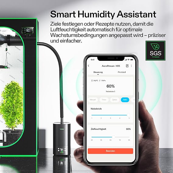 VIVOSUN Plant Humidifier 5L Smart Humidifier with VPD Control