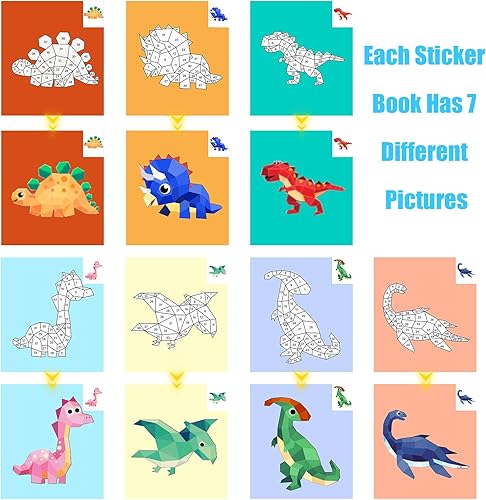 Miniatura 2 de AEAHALY Manualidades de dinosaurios para niños de 4 a 8 años, libros de pintura adhesiva, libro de calcomanías para niños de 4 a 8 años, regalos de