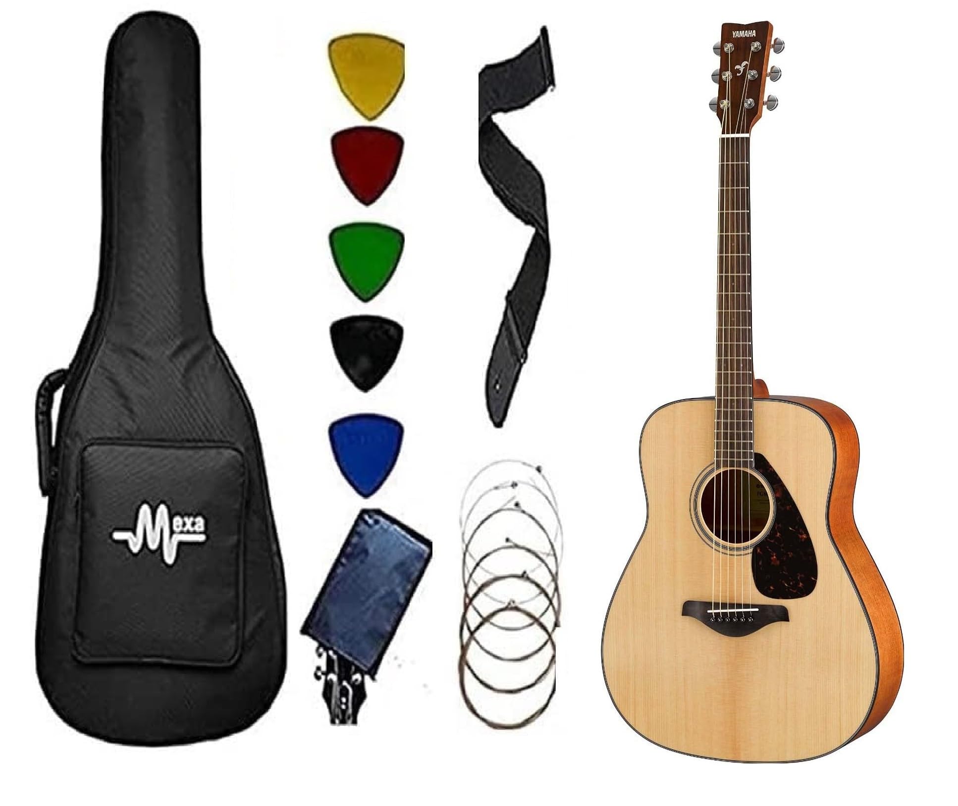 Yamaha FG800 Acoustic Guitar Solid Top Dreadnought With Bag Belt