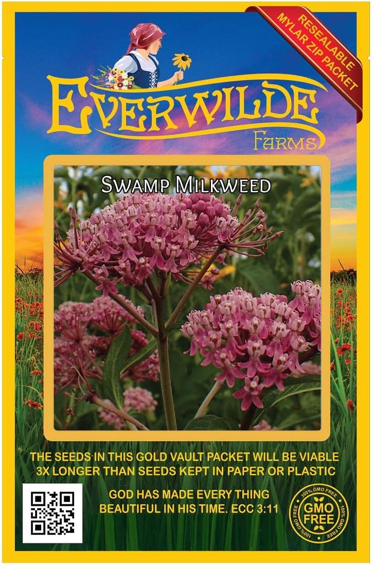 Everwilde Farms - 1/4 Lb Swamp Milkweed Native Wildflower Seeds - Gold Vault