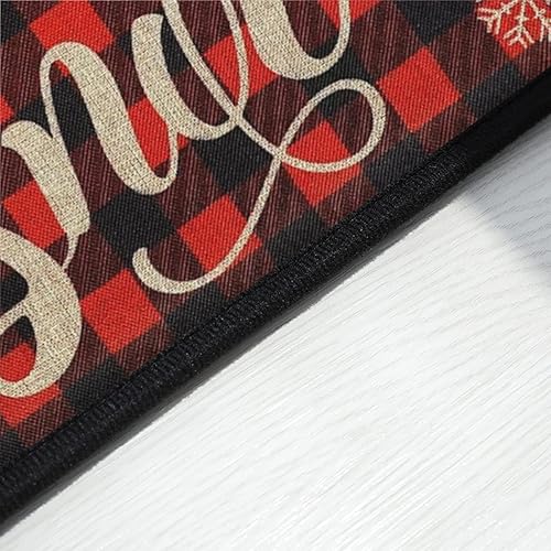 Miniatura 4 de Tapete de Navidad para puerta de Navidad Let It Snow antideslizante y lavable tapete de invierno con parte trasera de goma de Papá Noel tapete de