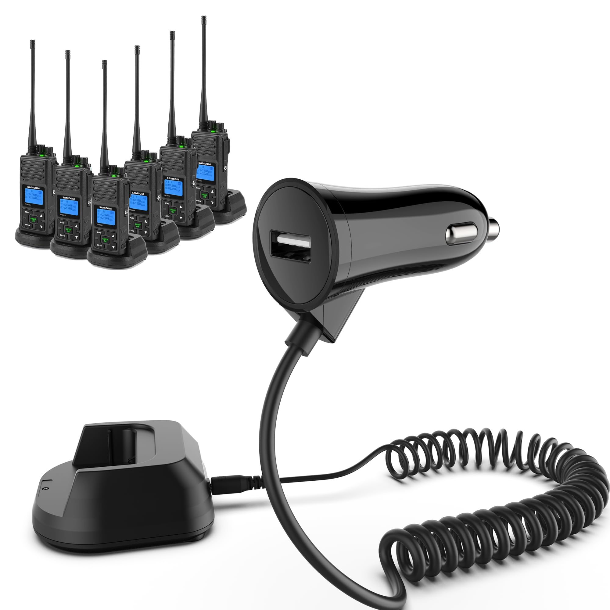 FPCN30A radios with USB Car Charger with Charing Dock